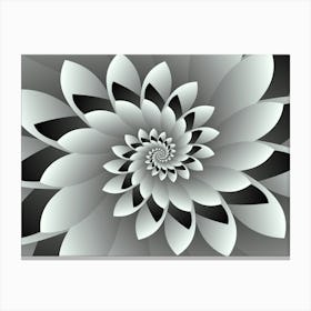 Blacky & White Floral Canvas Print