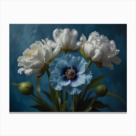 Blue Peonies Canvas Print