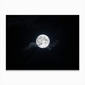 Flux Schnell A Serene And Captivating Full Moon A Bright Silve 1 Canvas Print