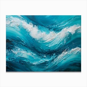 Abstract Turquoise Waves Cresting With A Tangible Sense Of Fresh Nautical Texture Imply Movement D (3) Canvas Print