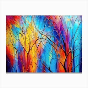 Stained Glass Forest Canvas Print
