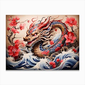 Dragon In The Water Canvas Print