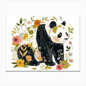 Little Floral Giant Panda 2 Canvas Print
