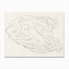 Zwemmende Vrouwelijk Naakt, Leo Gestel Canvas Print