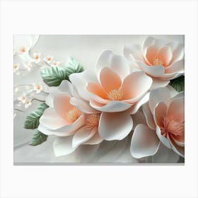 3d Magnolia Flowers 1 Canvas Print