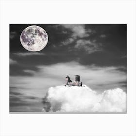 Castle In The Sky Abstract Moon Canvas Print