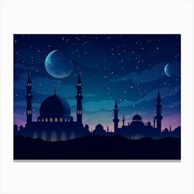 Night Sky With Mosques Art Print Canvas Print