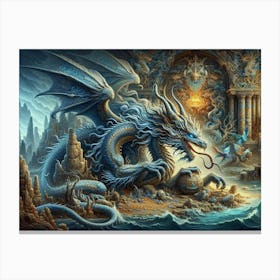 Dragon In The Water Canvas Print