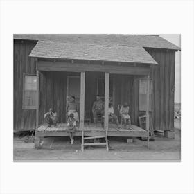 Family Of Fsa (Farm Security Administration) Client Farmer Sharecropper On Porch Of Old Home Canvas Print