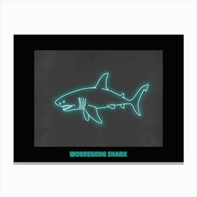 Neon Aqua Wobbegong Shark 6 Poster Canvas Print