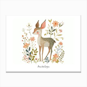 Little Floral Antelope 2 Poster Canvas Print