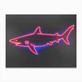 Neon Red Mako Shark 6 Canvas Print