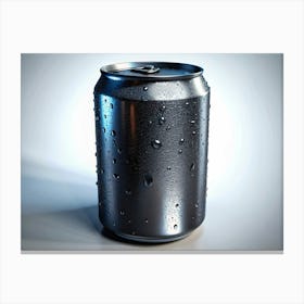 Metallic Beverage Can With Water Droplets Canvas Print