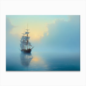 Sailing Ship In The Fog Canvas Print