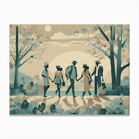 Walk In The Woods VECTOR ART Canvas Print