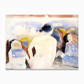 Woman With Black Hair And Two Children, Charles Demuth Canvas Print
