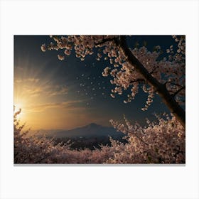 Cherry Blossoms At Sunset 2 Canvas Print