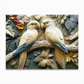 Beautiful Parrot 3d 8 Canvas Print