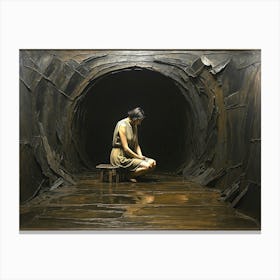 Woman In A Tunnel Canvas Print