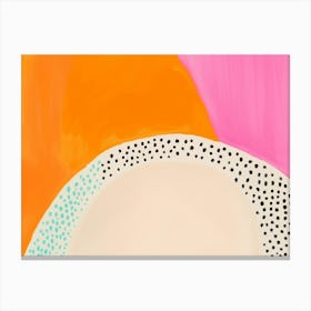 Pastel orange-pink Abstrake Punkte Kunst, gute Laune Sommer Print Malerei Canvas Print