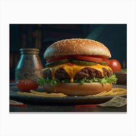 Burger Ad 1 Canvas Print