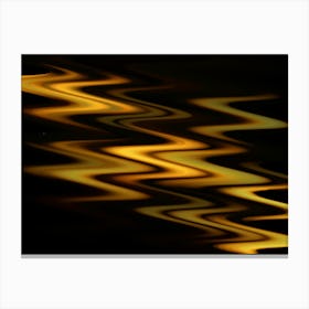 Abstract Wavy Lines in Yellow and Black Canvas Print