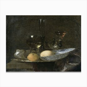 Still Life With Lemons And Glasses Canvas Print