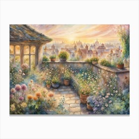 Garden At Sunset Canvas Print