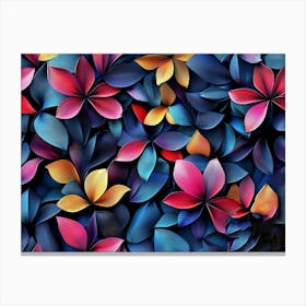 A Beautiful 3d Luxury Floral Seamless Pattern Background, Colorful 3d Wrap Canvas Print