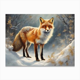 Majestic Winter Fox Page 5 Canvas Print