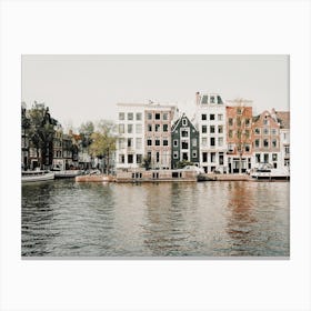 House Boats In Canal Canvas Print