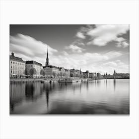 Black And White Photograph Of Stockholm Canvas Print