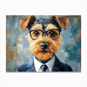 This Airedale Is All Business 4 Canvas Print