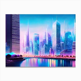 Futuristic Cityscape 58 Canvas Print