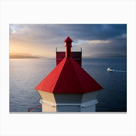 Lighthouse At Sunset Canvas Print