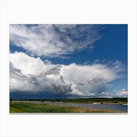 Thunderstorm drama on the river Oder Canvas Print