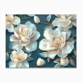 Abstract Background Of 3d Magnolia Flowers 3 Canvas Print