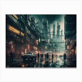 Cyberpunk City 1 Canvas Print