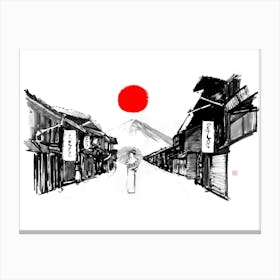 Geisha In The City Canvas Print