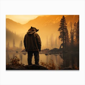 Majestic Bear In The Mountain Wilderness Canvas Print