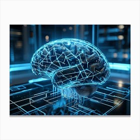 A Cybernetic Brain Illustration Abstractly Representing Human Emotion And Neural Connections Embed (7) Canvas Print