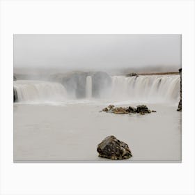 Misty Godafoss Waterfall at Iceland Canvas Print