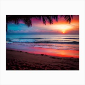 Sunset On The Beach 630 Canvas Print