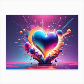 Colorful Heart Creative Art Print 42 Canvas Print