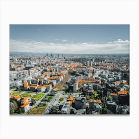Milan Wall Art, Italy City print, Old cityscape, Europe Wall Art, Travel, Milan Travel Aerial Photography. Canvas Print