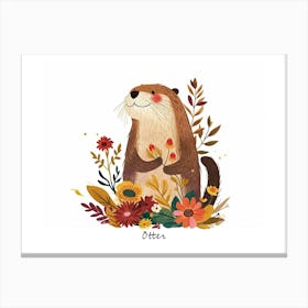 Little Floral Otter 3 Poster Canvas Print