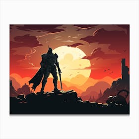 Knight In The Sunset Art Print Canvas Print