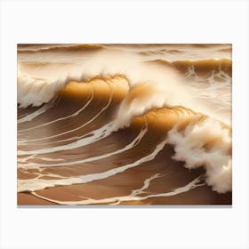 A Powerful Wave Curls And Breaks, Illuminated By The Golden Light Of The Setting Sun, Creating A Mesmerizing Display Of Motion Canvas Print