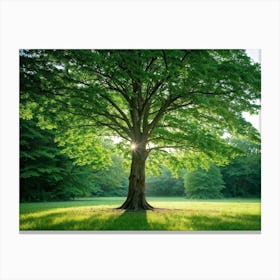 A Radiant Tree Standing Tall In A Vibrant Park Holding A Secure Place Amongst A Lush Spring Foliage (5) Canvas Print