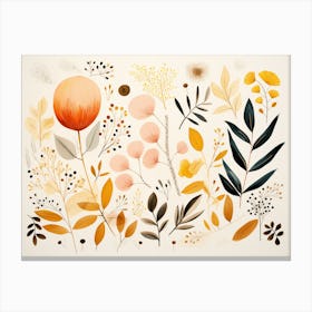 Autumn Abstract Botanical Art Canvas Print